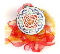 Ribbon Percussion Musical Instrument Tambourine With Streamer Accompaniment Minority Ethnic Groups Accessories(Color-08)