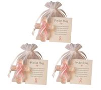Ribbon Pocket Hug,Breast Cancer Awareness Pocket Hug,Cross with Ribbon Hug Encouragement Card Token Stress Pocket