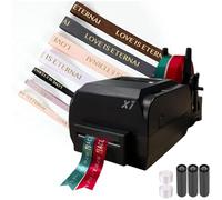 Ribbon Printer, 200 DPI Thermal Label Printer, 150mm/s Printing Speed, Supports 50+ Languages, DIY Decorative Ribbon, Double Row, Foil Stamping, Holder Included
