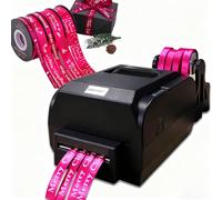 Ribbon Printing Machine - 200 DPI Digital Thermal Label Printer, 150mm/s, Supports 50+ Languages, Personalize Ribbons for Gifts, Bouquets & Crafts