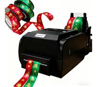 Ribbon Printing Machine - 200 DPI Digital Thermal Label Printer, 150mm/s, Supports 50+ Languages, Personalize Ribbons for Gifts, Bouquets & Crafts