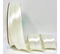Ribbon Queen Double Fold Satin Bias Binding Tape for Sewing, Seaming, Stitching, Piping, Hemming, Quilting, Patching, Outfits and Crafts - 30mm Professional Quality. (Palest Ivory, 3M X 30MM)
