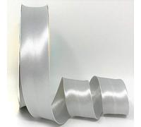 Ribbon Queen Double Fold Satin Bias Binding Tape for Sewing, Seaming, Stitching, Piping, Hemming, Quilting, Patching, Outfits and Crafts - 30mm Professional Quality. (Silver Grey, 5M X 30MM)