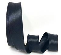 Ribbon Queen Double Fold Satin Bias Binding Tape for Sewing, Seaming, Stitching, Piping, Hemming, Quilting, Patching, Outfits and Crafts - 30mm Professional Quality. (Black, 5M X 30MM)