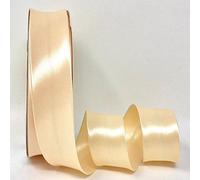 Ribbon Queen Double Fold Satin Bias Binding Tape for Sewing, Seaming, Stitching, Piping, Hemming, Quilting, Patching, Outfits and Crafts - 30mm (Cream, 5M X 30MM)