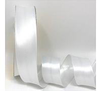 Ribbon Queen Double Fold Satin Bias Binding Tape for Sewing, Seaming, Stitching, Piping, Hemming, Quilting, Patching, Outfits and Crafts - 30mm x 3 Metre (White)
