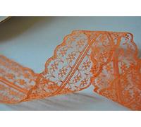 Ribbon Queen Vintage Style Lace Ribbon Trimming Bridal Wedding Scalloped Edge 47mm (Orange)