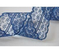 Ribbon Queen Vintage Style Lace Ribbon Trimming Bridal Wedding Scalloped Edge 47mm (Persian Blue)
