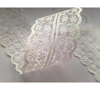 RIBBON QUEEN Vintage Style Lace Ribbon Trimming Bridal Wedding Scalloped Edge 47mm (Soft White (Ivory))