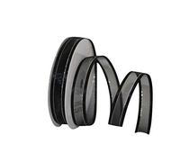 Ribbon - Sheer Satin Edge Metallic, Black/silver, 5/8 Inch, 25 Yards