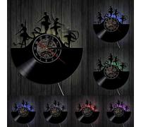 Ribbon Spin Dancing Wall Art Wall Clock Ribbon Dancers Vinyl Record Wall Clock Ballerina Dancing Modern Design Home Decor Gift With LED