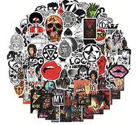 Ribbon Sticker Pack 100 Pieces - Rock and Roll, Punk, Classic Vinyl Waterproof Graffiti Stickers for Laptop, Cars, Guitar Bumper, Bottle