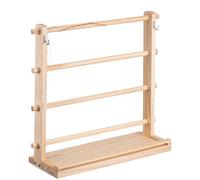 Ribbon Storage Organizer - 39.8 x 39.8 x 14.7 cm Wooden Wire Rack | 4 Tier Ribbon Reel Holder | Versatile Storage Rack for Sewing Crafts, Bobbin Holder