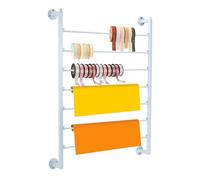 Ribbon Storage Organizer - Wall Mounted Craft Rack for Scarf and Wrapping Paper - Metal Storage Solution for Craft Rooms and Gift Wrapping