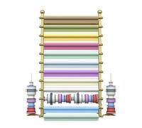 Ribbon Storage Wall Mount Organizer Rack - Ideal for Craft, Gift Florist, and Sewing Room Decor - Efficient Wrapping Paper Display Solution