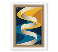 Ribbon Through Geometry Art Deco Framed Wall Art Print A3 (42×29.7cm) White, Wall Decor for Living Room, Bedroom, Office & Home, Ready to Hang, Art Gift