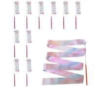 Ribbon Wand 10 Pack, Gymnastics Dance Streamer, Kids Training Party Favours | Each 40cm Wand Carries Of Iridescent Ribbon That Catches The Light With Every Flick,The -star Finish