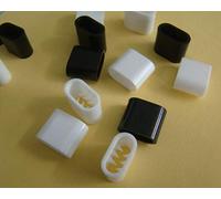 RIBBON WRITER White 10mm Flat plastic 'no sew' wrist band stopper x 50 pack