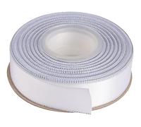Ribbonitlux 25mm Double Face Satin Ribbon with Silver Edge 22 Meters (029-White), Perfect for Gift Wrapping, Party Decor, Wedding and Craft