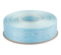 Ribbonitlux 25mm Sheer Organza Ribbon, Blue Mist Shimmer Chiffon Ribbon 45M-Roll, Ideal for Wedding Events Christmas Decaration Making Floral Bouquets DIY Crafts
