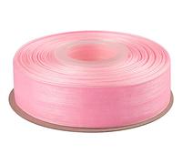 Ribbonitlux 25mm Sheer Organza Ribbon, Pink Shimmer Chiffon Ribbon 45M-Roll, Ideal for Wedding Events Christmas Decaration Making Floral Bouquets DIY Crafts
