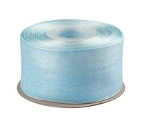 Ribbonitlux 50mm Sheer Organza Ribbon, Blue Mist Shimmer Chiffon Ribbon 45M-Roll, Ideal for Wedding Events Christmas Decaration Making Floral Bouquets DIY Crafts