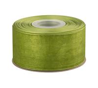 Ribbonitlux 50mm Sheer Organza Ribbon, Moss Shimmer Chiffon Ribbon 45M-Roll, Ideal for Wedding Events Christmas Decaration Making Floral Bouquets DIY Crafts
