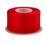 Ribbonitlux 50mm Sheer Organza Ribbon, Red Shimmer Chiffon Ribbon 45M-Roll, Ideal for Wedding Events Christmas Decaration Making Floral Bouquets DIY Crafts
