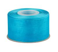 Ribbonitlux 50mm Sheer Organza Ribbon, Turquoise Shimmer Chiffon Ribbon 45M-Roll, Ideal for Wedding Events Christmas Decaration Making Floral Bouquets DIY Crafts