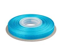 Ribbonitlux 9mm Sheer Organza Ribbon, Turquoise Shimmer Chiffon Ribbon 45M-Roll, Ideal for Wedding Events Christmas Decaration Making Floral Bouquets DIY Crafts