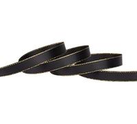 Ribbonitlux 9mm Width Double Face Satin Ribbon with Gold Edge 22 Meters (030-Black), Set for Gift Wrapping, Party Decor, Wedding and Craft
