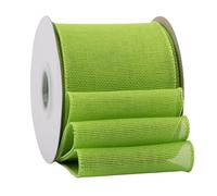 Ribbonitlux Apple Green Burlap Wired Ribbon, 100mm x 18 Meters, Wired Edge Burlap Ribbon for Gift Wrapping, Big Bow, Wreath, and Christmas Tree Decoration
