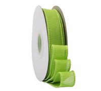 Ribbonitlux Apple Green Burlap Wired Ribbon, 25mm x 18 Meters, Wired Edge Burlap Ribbon for Gift Wrapping, Big Bow, Wreath, and Christmas Tree Decoration