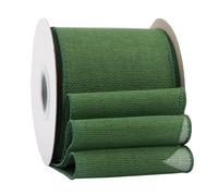 Ribbonitlux Forest Green Burlap Wired Ribbon, 100mm x 18 Meters, Wired Edge Burlap Ribbon for Gift Wrapping, Big Bow, Wreath, and Christmas Tree Decoration