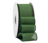 Ribbonitlux Forest Green Burlap Wired Ribbon, 50mm x 18 Meters, Wired Edge Burlap Ribbon for Gift Wrapping, Big Bow, Wreath, and Christmas Tree Decoration