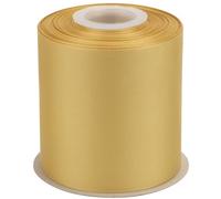 Ribbonitlux Grosgrain Ribbon 100mm x 22.5M - Premium Polyester Craft Ribbon for Hair Bows, Gift Wrapping, Weddings & DIY - Solid Gold(#687) - 1 Roll