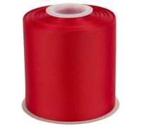 Ribbonitlux Grosgrain Ribbon 100mm x 22.5M - Premium Polyester Craft Ribbon for Hair Bows, Gift Wrapping, Weddings & DIY - Solid Red(#250) - 1 Roll