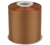 Ribbonitlux Grosgrain Ribbon 100mm x 22.5M - Premium Polyester Craft Ribbon for Hair Bows, Gift Wrapping, Weddings & DIY - Solid Golden Brown(#846) - 1 Roll