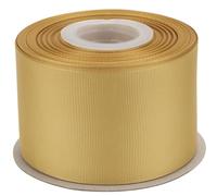 Ribbonitlux Grosgrain Ribbon 63mm x 22.5M - Premium Polyester Craft Ribbon for Hair Bows, Gift Wrapping, Weddings & DIY - Solid Gold(#687) - 1 Roll