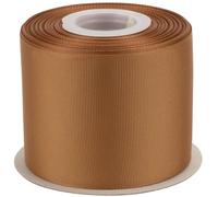 Ribbonitlux Grosgrain Ribbon 75mm x 22.5M - Premium Polyester Craft Ribbon for Hair Bows, Gift Wrapping, Weddings & DIY - Solid Golden Brown(#846) - 1 Roll