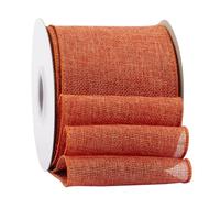 Ribbonitlux Honey Peach Burlap Wired Ribbon,18 Meters, Wired Edge Burlap Ribbon for Gift Wrapping, Big Bow, Wreath, and Christmas Tree Decoration