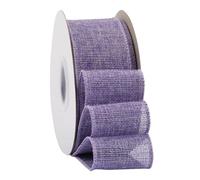 Ribbonitlux Lt. Purple Burlap Wired Ribbon, 50mm x 18 Meters, Wired Edge Burlap Ribbon for Gift Wrapping, Big Bow, Wreath, and Christmas Tree Decoration
