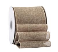 Ribbonitlux Natural Burlap Wired Ribbon, 100mm x 18 Meters, Wired Edge Burlap Ribbon for Gift Wrapping, Big Bow, Wreath, and Christmas Tree Decoration