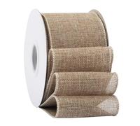 Ribbonitlux Natural Burlap Wired Ribbon, 75mm x 18 Meters, Wired Edge Burlap Ribbon for Gift Wrapping, Big Bow, Wreath, and Christmas Tree Decoration