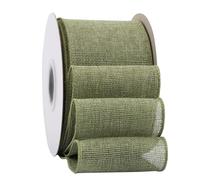Ribbonitlux Spring Moss Burlap Wired Ribbon, 75mm x 18 Meters, Wired Edge Burlap Ribbon for Gift Wrapping, Big Bow, Wreath, and Christmas Tree Decoration