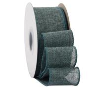 Ribbonitlux Teal Burlap Wired Ribbon, 50mm x 18 Meters, Wired Edge Burlap Ribbon for Gift Wrapping, Big Bow, Wreath, and Christmas Tree Decoration