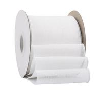 Ribbonitlux White Burlap Wired Ribbon, 100mm x 18 Meters, Wired Edge Burlap Ribbon for Gift Wrapping, Big Bow, Wreath, and Christmas Tree Decoration