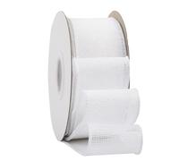 Ribbonitlux White Burlap Wired Ribbon, 50mm x 18 Meters, Wired Edge Burlap Ribbon for Gift Wrapping, Big Bow, Wreath, and Christmas Tree Decoration