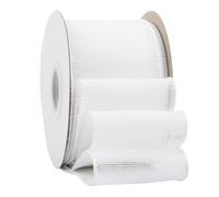 Ribbonitlux White Burlap Wired Ribbon, 75mm x 18 Meters, Wired Edge Burlap Ribbon for Gift Wrapping, Big Bow, Wreath, and Christmas Tree Decoration