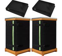 Ribbonlic 2 Pack Bee Hive Wrap for Winter, 8 & 10 Frame Hives, 76" x 18.1" | 600D Oxford Cloth, Waterproof Windproof Cover, Adjustable Buckle Straps, 3mm Pearl Cotton Heat Layer, Insulation Windproof